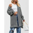 thumbnail image 6 of Long Cardigan Sweaters for Women Fall Trendy Oversized Open Front Winter Coat Grey L, 6 of 9