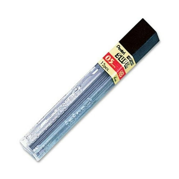 Pentel Hi-Polymer Lead, 0.5 mm, Fine, HB, 12/TB, Black