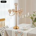 thumbnail image 3 of 2pcs 5-Arm Bowls Tealight Candelabra Crystal Candle Holders Ornaments Table Centerpieces for Wedding,Christmas Decoration Gold, 3 of 9