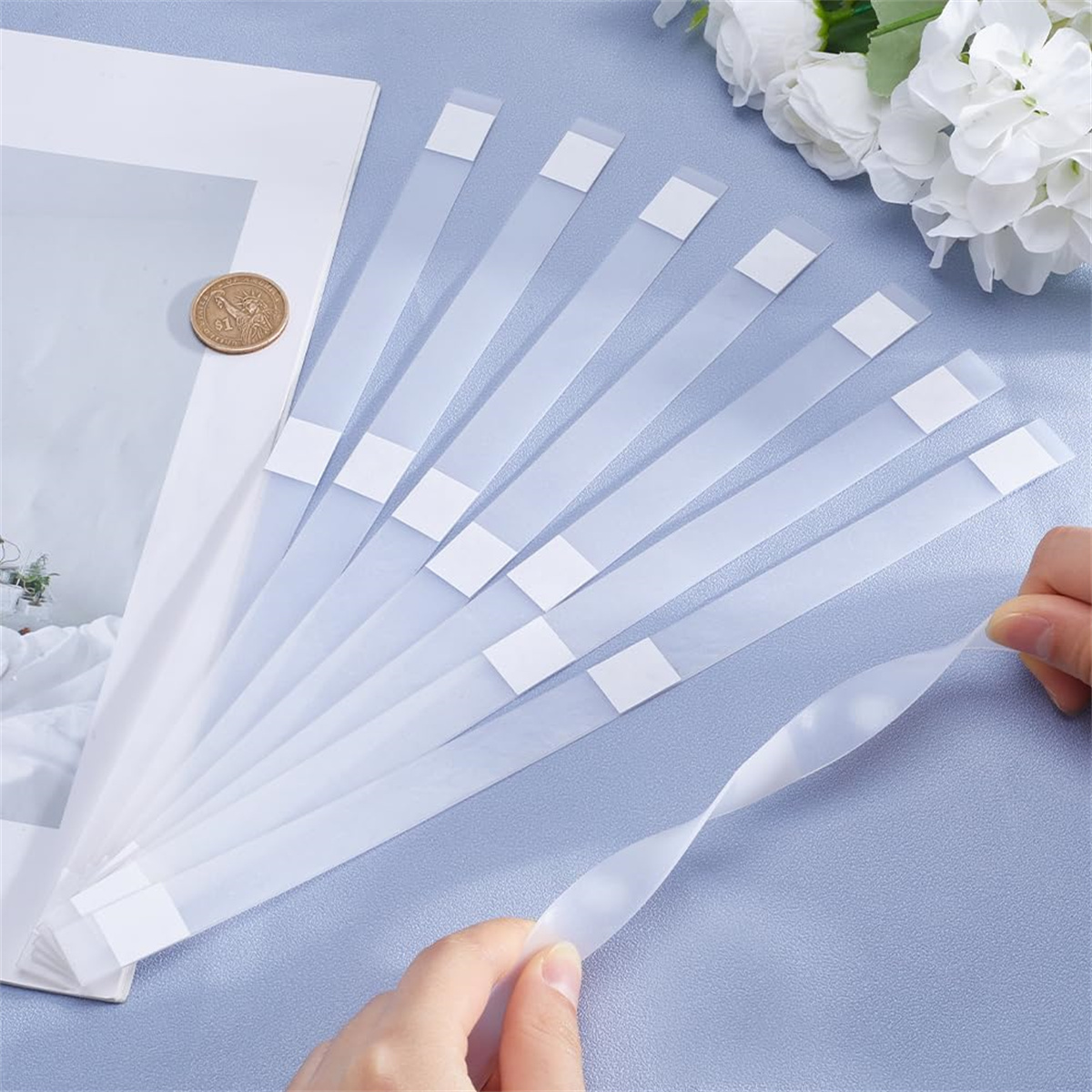30pcs Disposable Letter Binding Repair Strips,11.2x0.94in Hot Melt Adhesive Glue Strips for Book,Crafts Letter Repair Tool for Men and Women
