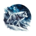 thumbnail image 3 of Adhesivo de pared Moonlit Wolf autoadhesivo de PVC, 29,5 x 29,5 cm, 3 of 4