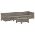 thumbnail image 2 of vidaXL 5 Piece Garden Lounge Set with Cushions Grey Poly Rattan, 2 of 5
