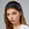 thumbnail image 3 of Unique Bargains Bling Padded Hairband Sparkle Faux Crystal Headbands Deep Blue, 3 of 7