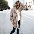 thumbnail image 1 of Chaqueta con capucha de forro polar esponjoso de oso de peluche para mujer ZefeiWu 9024735272212, 1 of 1