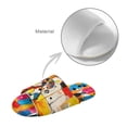 thumbnail image 4 of POLERO Soft Indoor Open Toe Cotton Slippers Non-slip Sole Lightweight Colorful Art Dog Print House Slippers Home Shoes, Size 12-13, 4 of 7