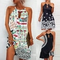 thumbnail image 2 of IROINNID Women's Sleeveless Halter Dress Round Neckline Summer Casual Adjustable Metal Hanging Neck Dress Strapless Print Dress, 2 of 9