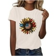 thumbnail image 2 of Busydd Womens Tops Independence Day T Shirts for Women Casual Short Sleeve Round Neck Summer Tops American Flag Print Patriotic Tshirts Stylish Comfortable Cotton Graphic Tees XL, 2 of 6