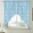 thumbnail image 2 of Blue Spring Floral Swag Valances for Windows 2 Pack, Kitchen Window Curtains 36 Inch Length, Farmhouse Flowers Elegant Pastoral Privacy Swag Curtains for Living Room/Bathroom with Rod Pocket 36"x36", 2 of 8