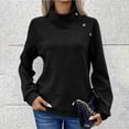 thumbnail image 5 of GigrtiJin Women's Casual Blouses Turtleneck Long Sleeves Pullover Button Tops Fashion Comfy Loose Sweatshirts, 5 of 9