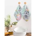 thumbnail image 2 of Easter Bunny Kitchen Dish Towels for Drying Dishes Set of 3, Blue Easter Eggs Spring Floral Teal Wooden Waffle Weave Microfiber Hand Tea Bathroom Towels Quick Dry & Absorbent Towel 12x12, 2 of 7