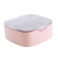 thumbnail image 1 of Rongfmy Cable Organizer Box with 6 Compartments Transparent Lid Cord Sorter for Necklace Pink, 1 of 9