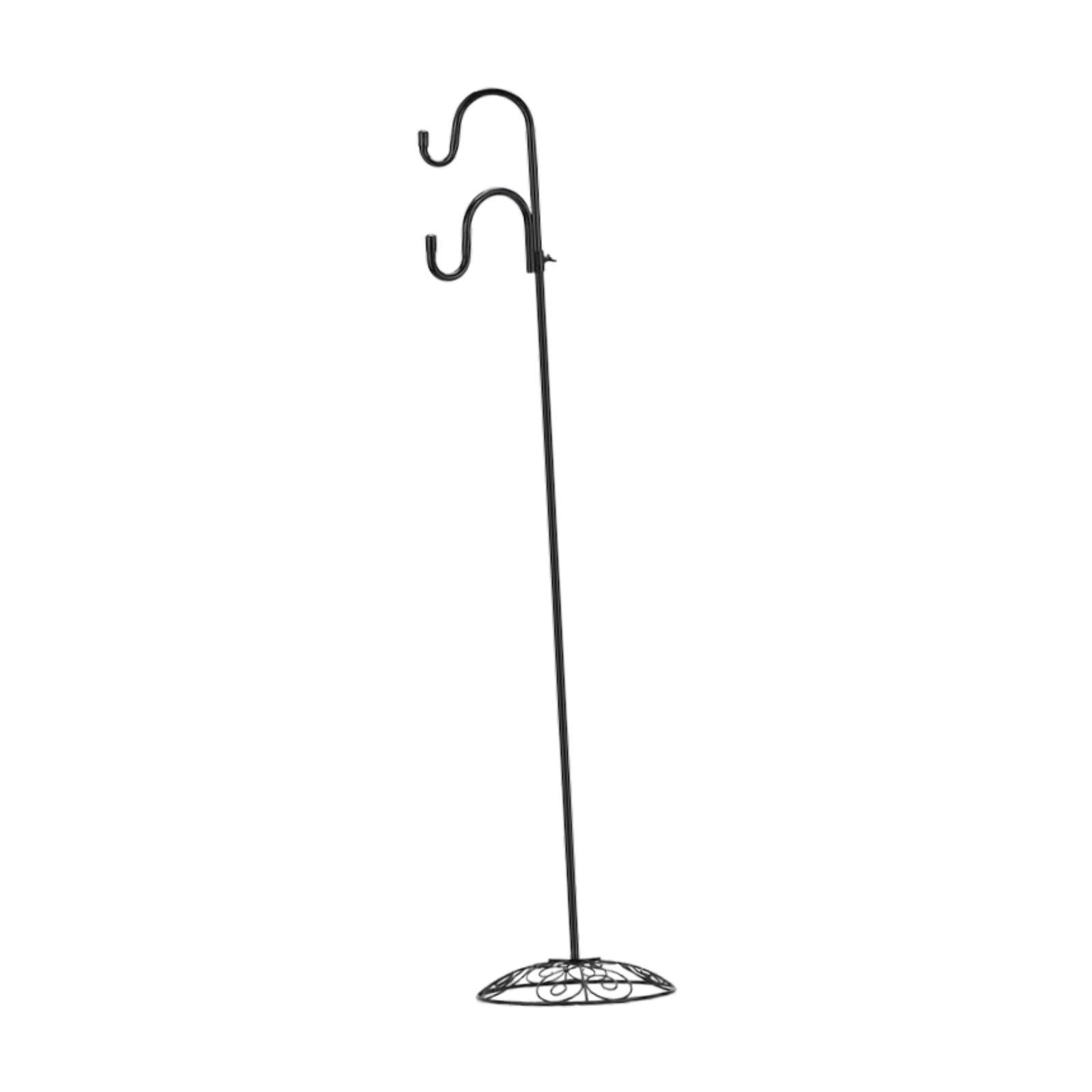 Shepherds Hook Stand Wind Chime Flower Pot Holder with Rustproof Iron for Indoor Outdoor Lawn Spaces