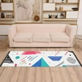 thumbnail image 2 of Yayeee Runner Rug for Bedroom 2'x6' Machine Washable Hallway Non Slip Mat, Green Retro Triangles, 2 of 8