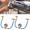 thumbnail image 2 of Car R134A air Conditioning Refrigerant Recharge Hose Gas Gauge DIY Gas Kit V5Y7, 2 of 8