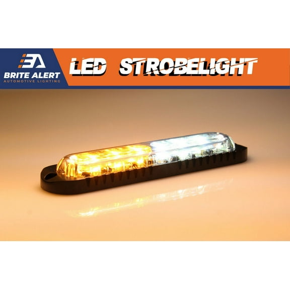 Brite Alert 12 LED Side Grille Emergency Hazard Warning Strobe Light for Trucks BA-LPF6D-YW
