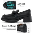 thumbnail image 4 of Ecetana Womens Loafers Shoes Platform Chunky Penny Loafer Comfortable Slip On Work Business Casual Dress Shoes, 4 of 6