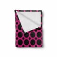 thumbnail image 2 of Hot Pink Soft Flannel Fleece Throw Blanket, Big and Small Dots Spots in Symmetrical Order Old Fashioned Vibrant Design, Cozy Plush for Indoor and Outdoor Use, 60" x 80", Hot Pink Black, by Ambesonne, 2 of 6