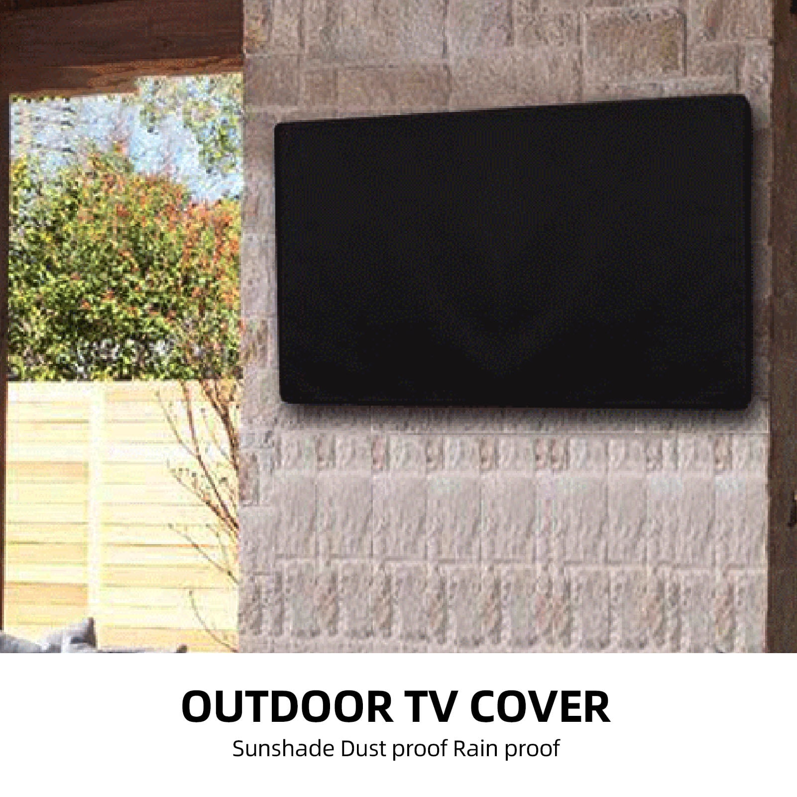 Housse De Protection Pour écran Plat 65" Pour écrans Plats De 63" à 67", Coupe Ajustée, Résistante Aux Intempéries Et à La Poussière, Noir