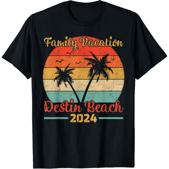 Vintage Family Vacation 2024 Florida Destin Beach T-Shirt mens t shirt，black，women，funny，misfits，men，journey