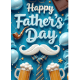 thumbnail image 4 of Decorative Design Happy Father's Day Banner Colorful Pattern Beer Mugs Mustache Stars for Father's Day Celebration Family Gathering Indoor Decoration, 4 of 8