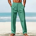 thumbnail image 4 of Cotton Wide Leg Sweatpant for Mens Athletic-Fit Ultra Soft Textured Pants Drawstring Elastic Waist Baggy Relaxed Fit Sweatpant Beach Gym Workout Running Casual Trousers with Pockets, 4 of 6