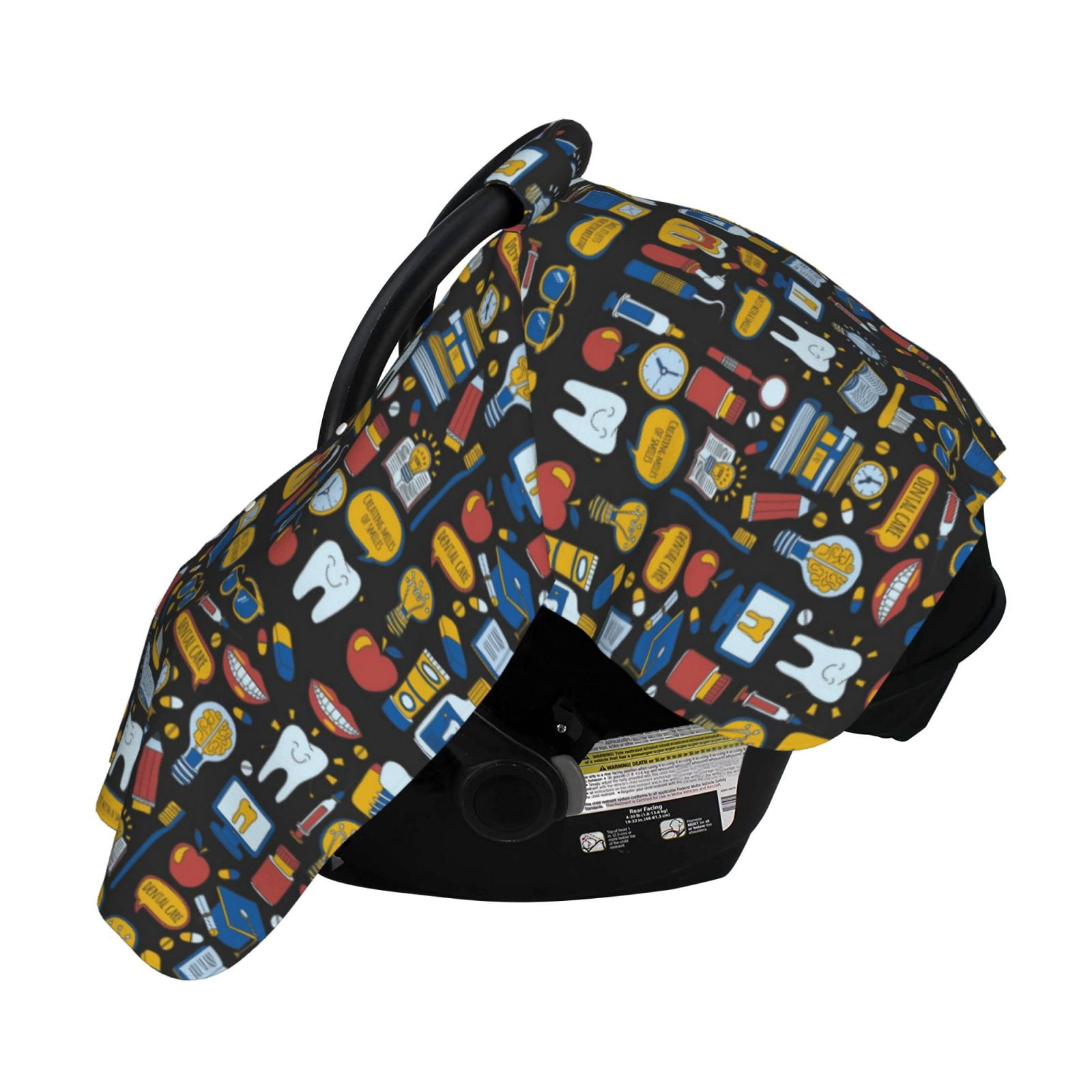 Naloa Teeth Baby Car Seat Cover, Breathable Baby Carrier Cover, Multiuse Baby Carrier Cover & Nursing Breastfeeding Cover