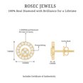 thumbnail image 4 of Rosec Jewels 1/4 CT Diamond Eternity Stud Earrings for Women, 10K Yellow Gold, 4 of 8