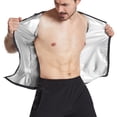thumbnail image 2 of Lanyiu Mens Big & Tall Sweat Shaper Top Zip Up Crew Neck Short Sleeve Tops Tee Sauna Shirt for Gym, Workout, 2 of 6