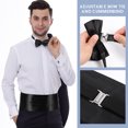 thumbnail image 3 of Pañuelo de satén de 3 piezas para hombre Pañuelo Cummerbund Hanky ​​(Negro), 3 of 7