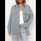 thumbnail image 5 of Chaqueta Informal de Otoño para Mujer, de Larga, con Botones, Holgada y Ligera, con Bolsillos. Gris XL, 5 of 8
