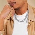 thumbnail image 5 of JeenMata Stylish 13 mm Hip-Hop Iced Out Curb Chain Necklace in White - Men's Chunky Chain - Gift for Husband, 5 of 6