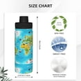 thumbnail image 3 of Yiaed World Map With Animals Landmarks Print Sports Insulated Kettle Bottle Reusable Stainless Steel Insulated Cup, Outdoor Portable Casual Stainless Steel Insulation Cup, 3 of 7
