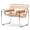 Tan, variant on Allora Mid-Century Leather/Steel Metal Accent Chair in Brown