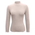 thumbnail image 5 of Fonma Women's Mock Turtleneck Long Sleeve Shirts Ribbed Knit Lightweight Pullover Sweater Stretch Fitted Thermal Top Khaki M, 5 of 5