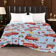 thumbnail image 5 of Fire Truck Throw Blanket, Fire Truck Blanket for Boys, Blue Firefighter Throw Blanket, Soft Cozy Fluffy Fuzzy Flannel Truck Car Blankets for Teen Men Birthday Gifts Sofa Couch Bed Decor,(50"x60"), 5 of 10