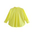 thumbnail image 2 of Chemisier à Manches Longues pour Femmes Couleur Unie Col Rabattu Boutonné Coupe Ample Style Décontracté Simple, 2 of 7