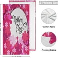 thumbnail image 2 of Happy Mother Day Hand Towels 2 PCS, Flroal Spring Flower Pink Kitchen Towel Ultra Soft and Highly Absorbent,Decorative Fingertip Face Towel for Bathroom Hotel, 28.3"x14.4", 2 of 5