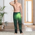 thumbnail image 2 of Fuzoiu Green Night Sky Moon Branches Print Men's Pajama Pants,Lounge Pants for Men,Lounge PJ Bottoms,Sleepwear Pants with Drawstring Pockets -X-Large, 2 of 6
