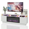 thumbnail image 4 of BOSSIN Fireplace TV Stand with 36" Electric Fireplace for Living Room,LED Light Entertainment Center,2 Tier TV Console Stand for TVs Up to 80", 4 of 8