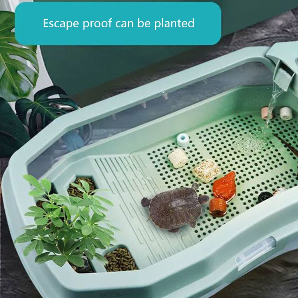 WINDLAND Separable Turtle Tank Terrarium with Basking Platform Plastic Turtle Basin Box