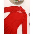 thumbnail image 5 of TiaoBug Kids Girls Rhinestone Figure Ice Roller Skating Dress with Hair Band Gymnastics Skirted Leotard Red 6, 5 of 7