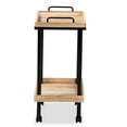 thumbnail image 4 of Baxton Studio Olinda Modern and Contemporary Oak Brown Finished Wood and Black Metal Kitchen Cart, 4 of 11