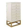 thumbnail image 2 of Home Fare Armoire à Bijoux Moderne à Six Tiroirs en Blanc et Or, 2 of 7