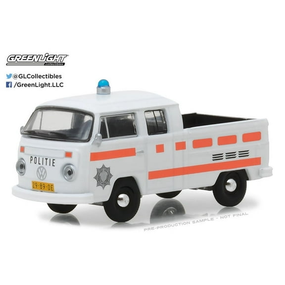 GREENLIGHT 1:64 CLUB V-DUB SERIES 6 - 1977 VOLKSWAGEN T2 TYPE 2 DOUBLE CAB PICK-UP - ROTTERDAM, NETHERLANDS POLICE 29890-E