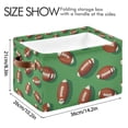 thumbnail image 4 of Yayeee 2 Pack Canvas Storage Basket with Handles for Shelves Fabric Bins Closet Organizer, American Footballs, 4 of 8