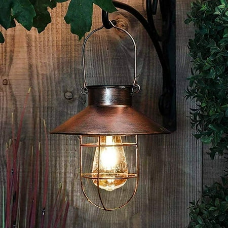 

Solar Lantern for Outdoors Garden Decoration Hanging Vintage Metal Solar Lights Garden Light with Warm LED Lights for Outdoor Garden Yard Patio Tree Decoration (Brown no Stand)