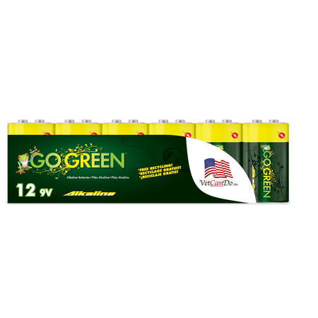 GoGreen Power (24014) Eco Friendly Alkaline D Batteries - No Lead, Cadmium or Mercury - Pack of 12