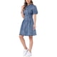 thumbnail image 4 of INSPIRE CHIC Vestido de Mujer de Mezclilla con Mangas Cortas Abullonadas y Cuello, Botones, Corte A, Casual, Jeans, Talla M, Azul Medio, 4 of 5