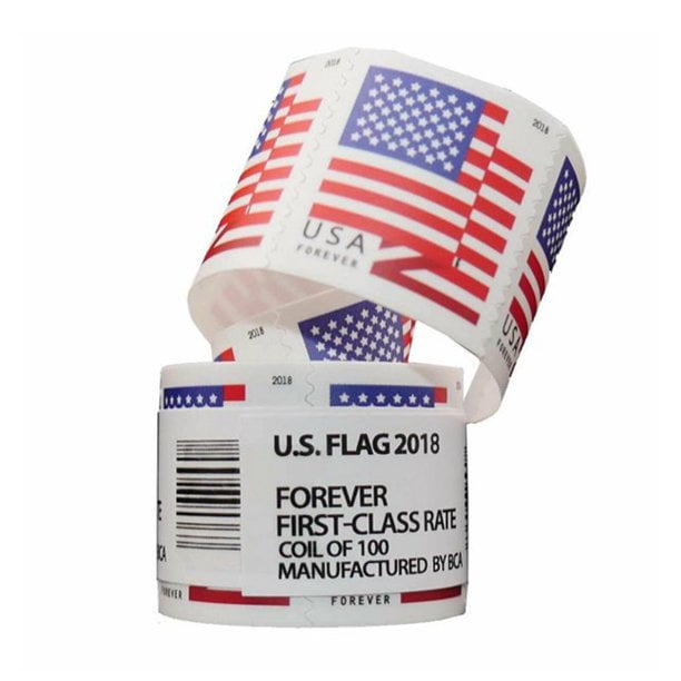 100pcs/1Roll American Flag Stamps 2018 Forever US Flag Stamps Sealed