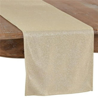 Saro Lifestyle 15 x 36 in. Faux Fur Design Oblong Table Runner White